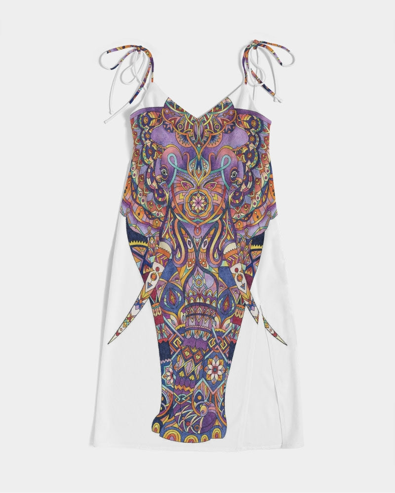 Polaris "Mosiac Elephant" Tie Strap Split Dress