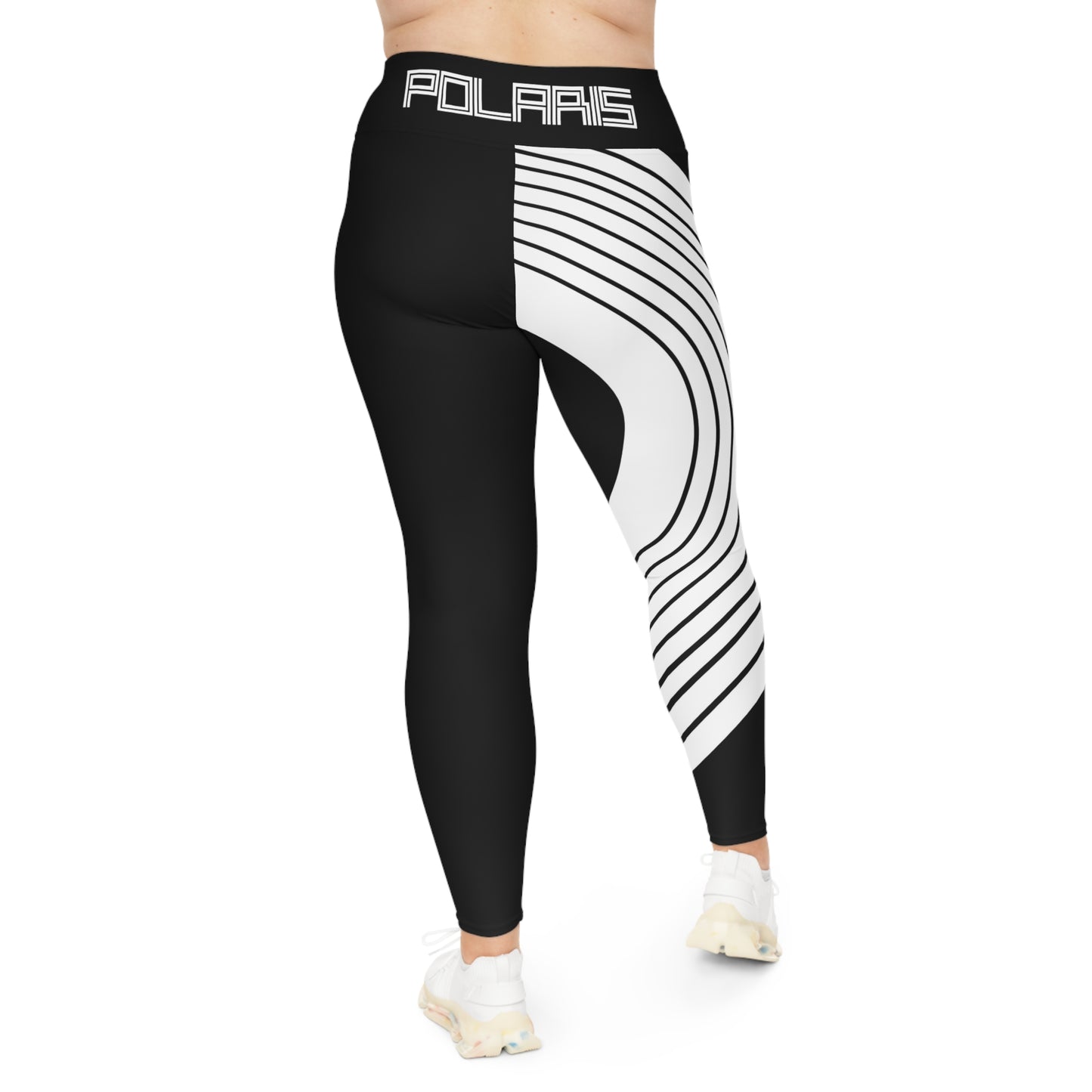 Polaris Plus Size Leggings- Black/White