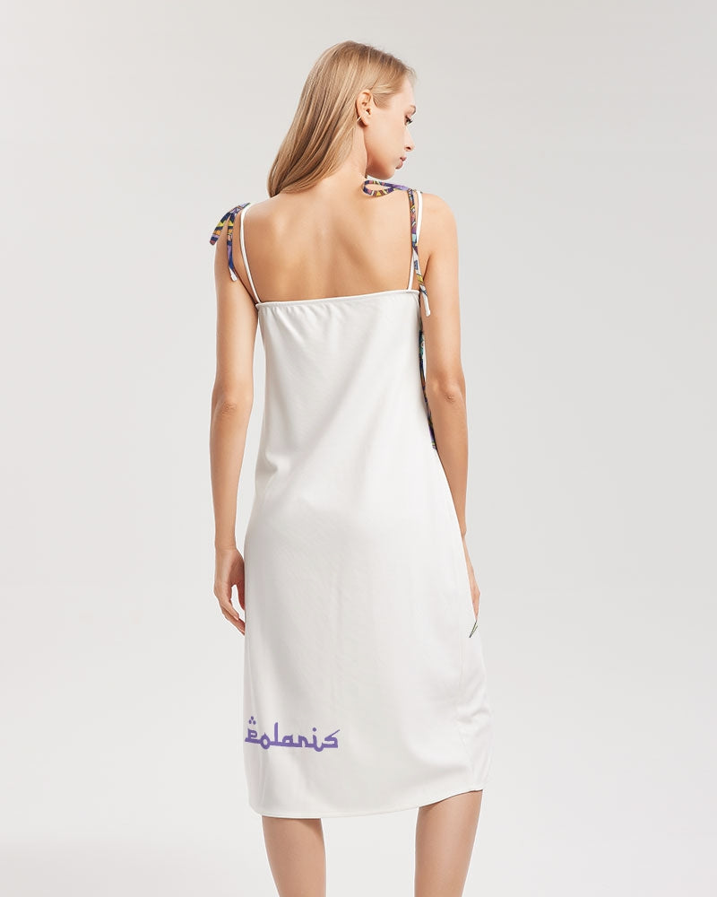 Polaris "Mosiac Elephant" Tie Strap Split Dress