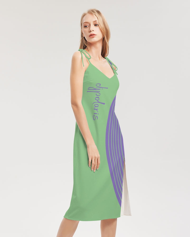 Polaris "Barrage Green" Tie Strap Split Dress