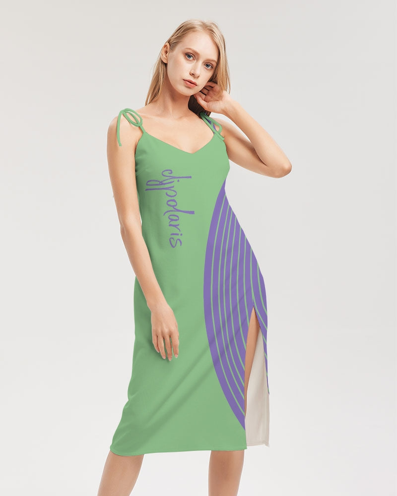 Polaris "Barrage Green" Tie Strap Split Dress