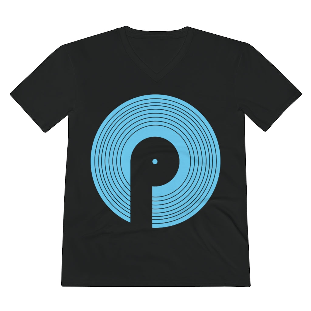 Polaris Men's Lightweight V-Neck Tee-Carolina Blue Logo