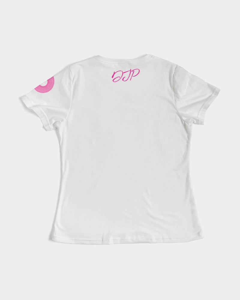Polaris Lux Arabic Women's Tee- White/Deep Pink
