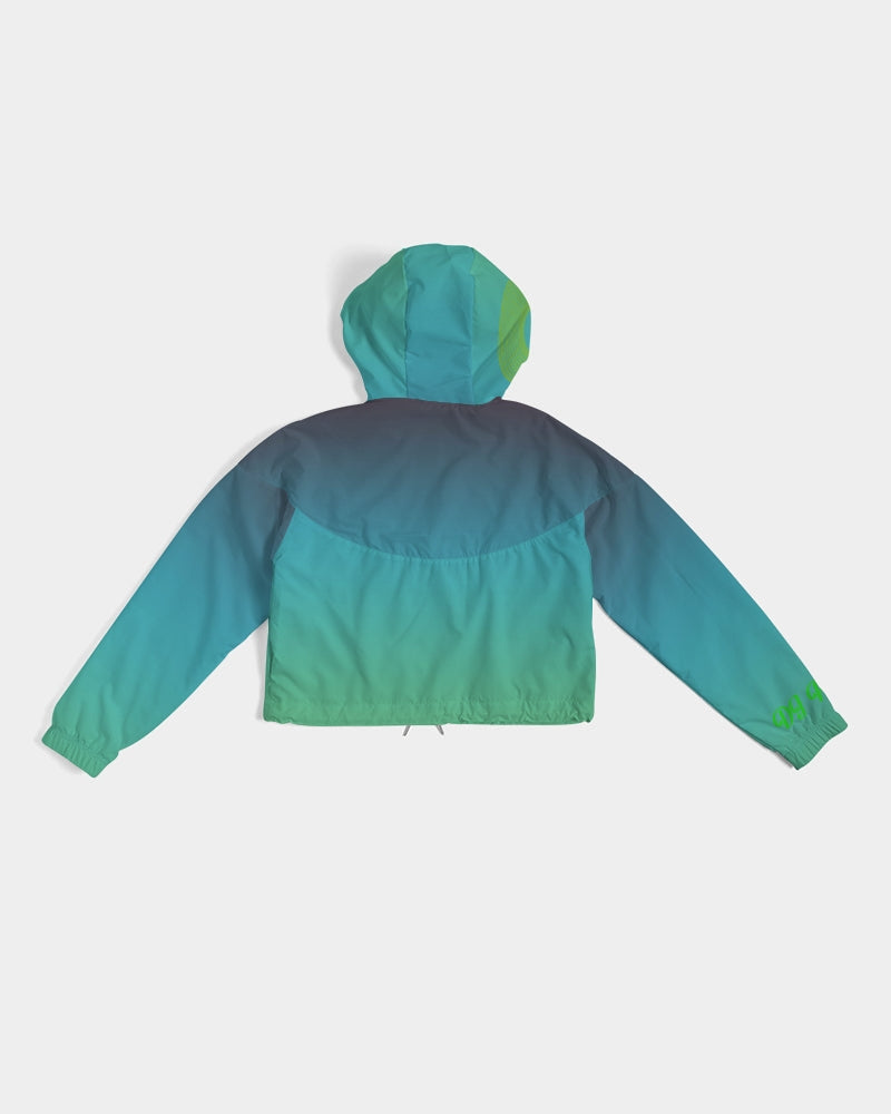 Green Dream Women's Cropped Windbreaker