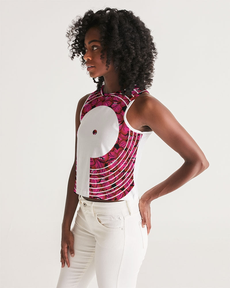 Women's Cropped Tank-Rosy Flowers