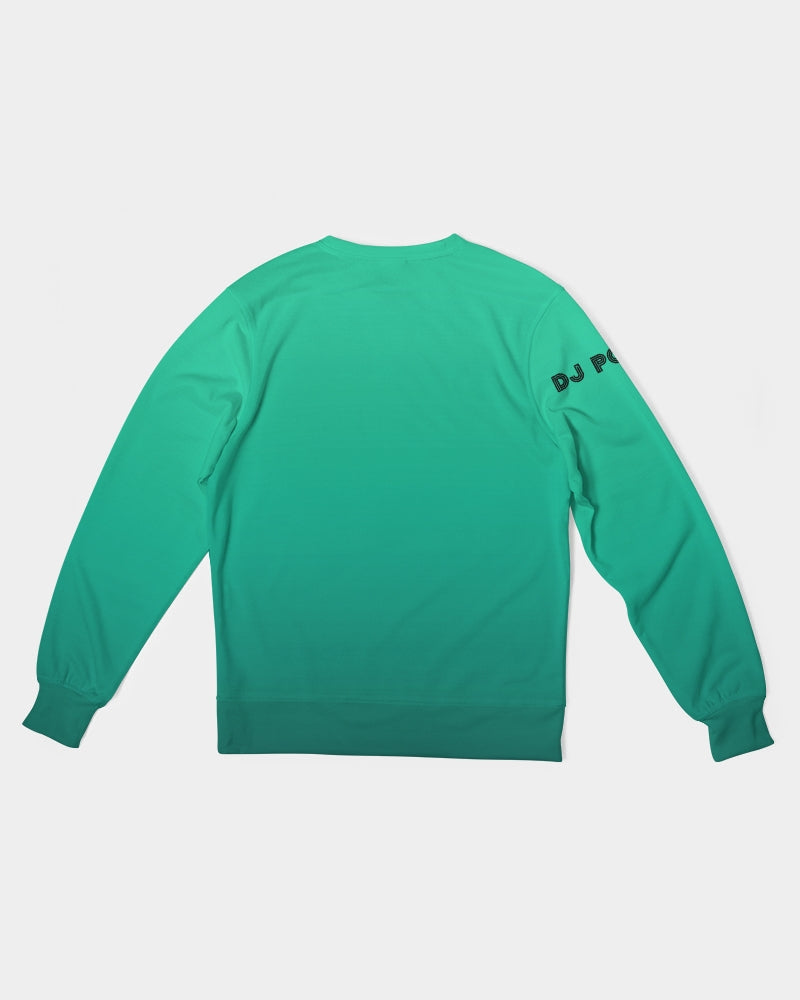 Men's Classic French Terry Crewneck Pullover-Green Gradient