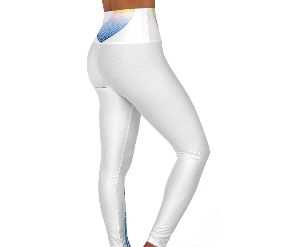 Polaris High Waisted Yoga Leggings-Rainbow Cotton Candy