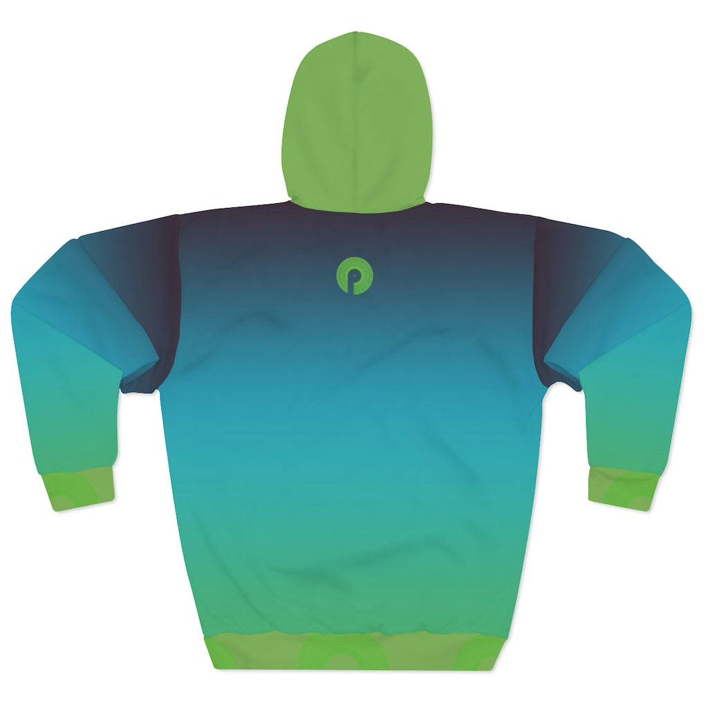 Polaris AOP Unisex Pullover Hoodie- Green Dreams
