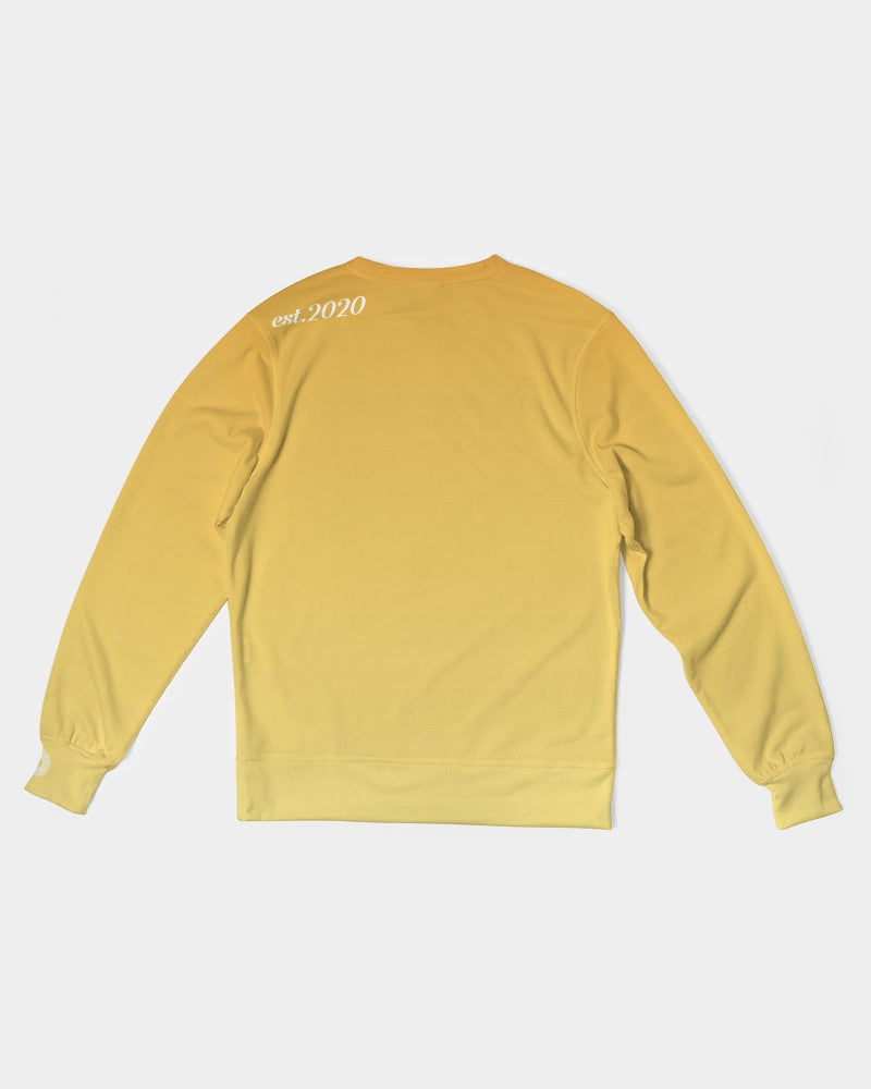 Polaris Yellow Gradient-2 Men's Classic French Terry Crewneck Pullover