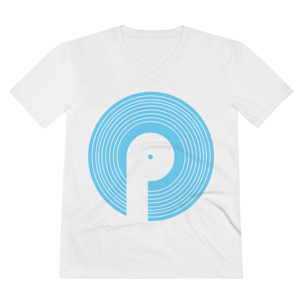 Polaris Men's Lightweight V-Neck Tee-Carolina Blue Logo