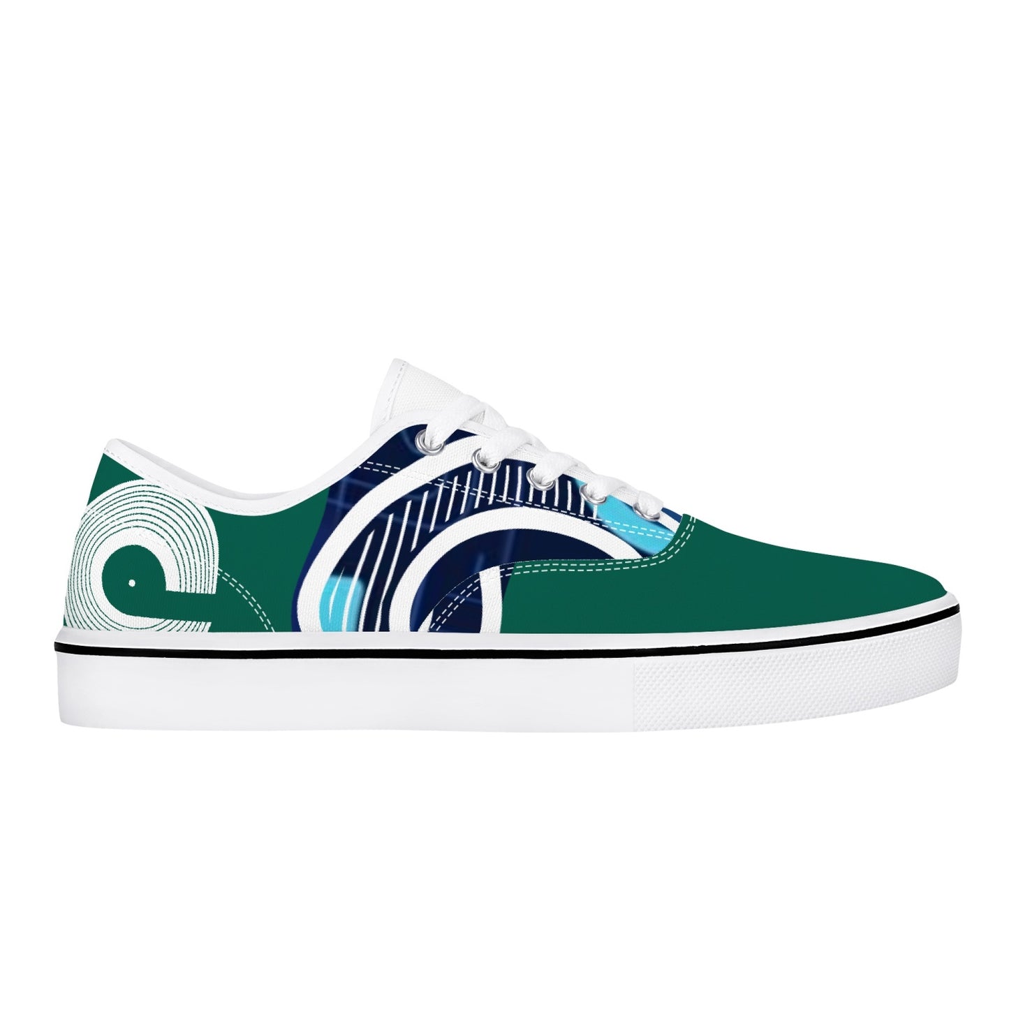 Polaris "Ollie" Skate Sneakers- Crushed Green/Blue/White