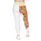 Polaris Plus Size Leggings- Orange Flowers