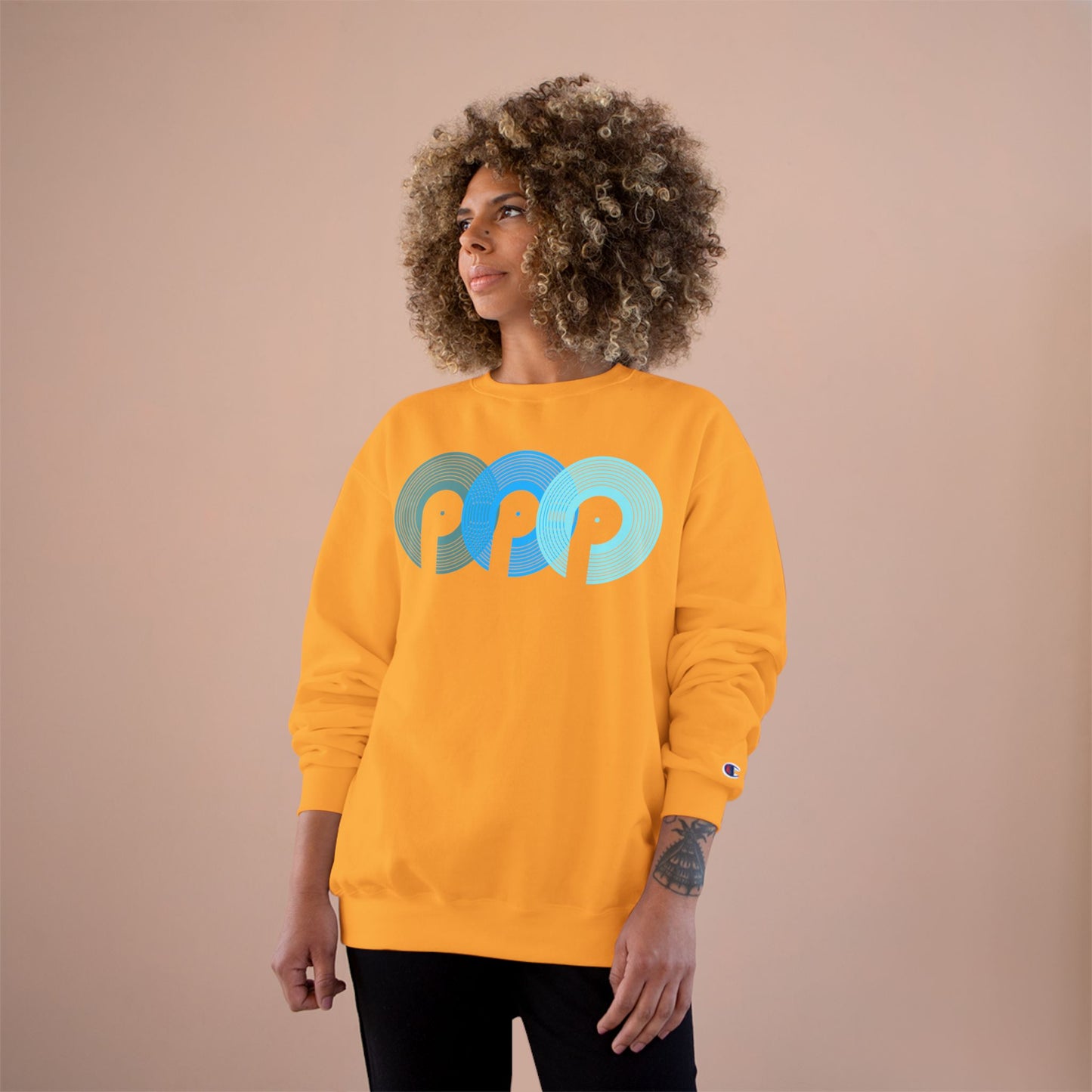DJ Polaris " 3 P's" Champion Sweatshirt- Aqua Blue