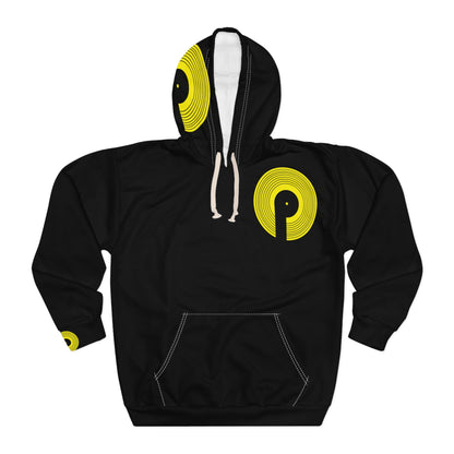 Polaris Street AOP Unisex Pullover Hoodie- Black/Yellow