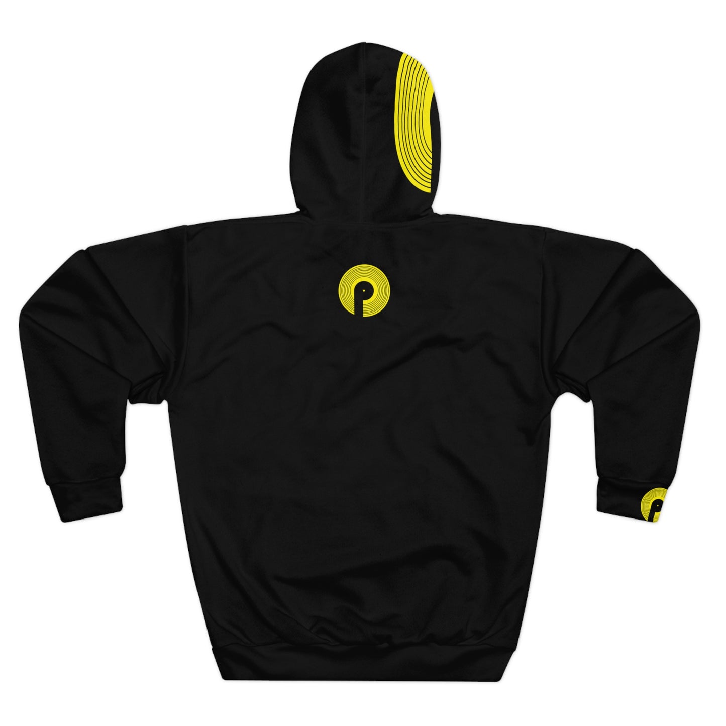 Polaris Street AOP Unisex Pullover Hoodie- Black/Yellow
