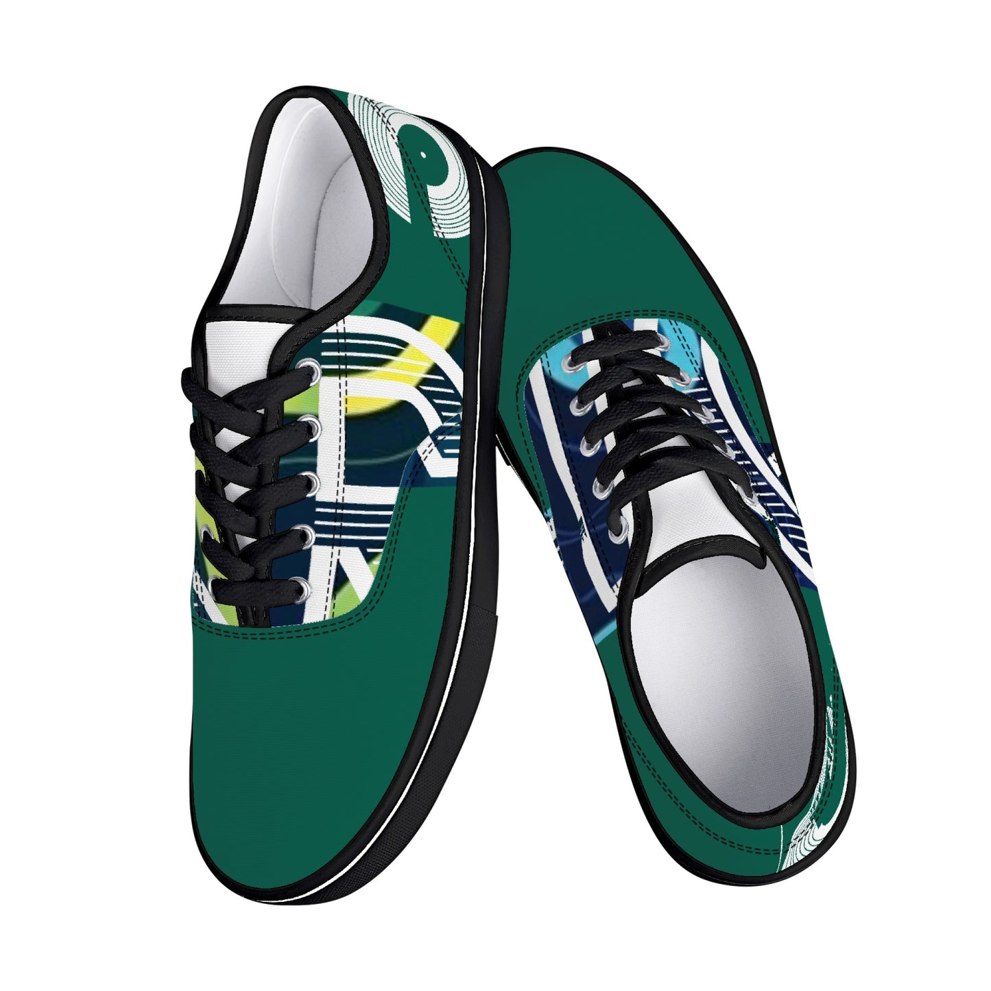 Polaris "Ollie" Skate Sneakers- Crushed Green/Blue/White