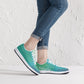 Polaris "Crate Diggers" Low Top Leather Sneakers- Teal/Navy