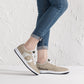 Polaris "Crate Diggers" Low Top Leather Sneakers- Tan/White