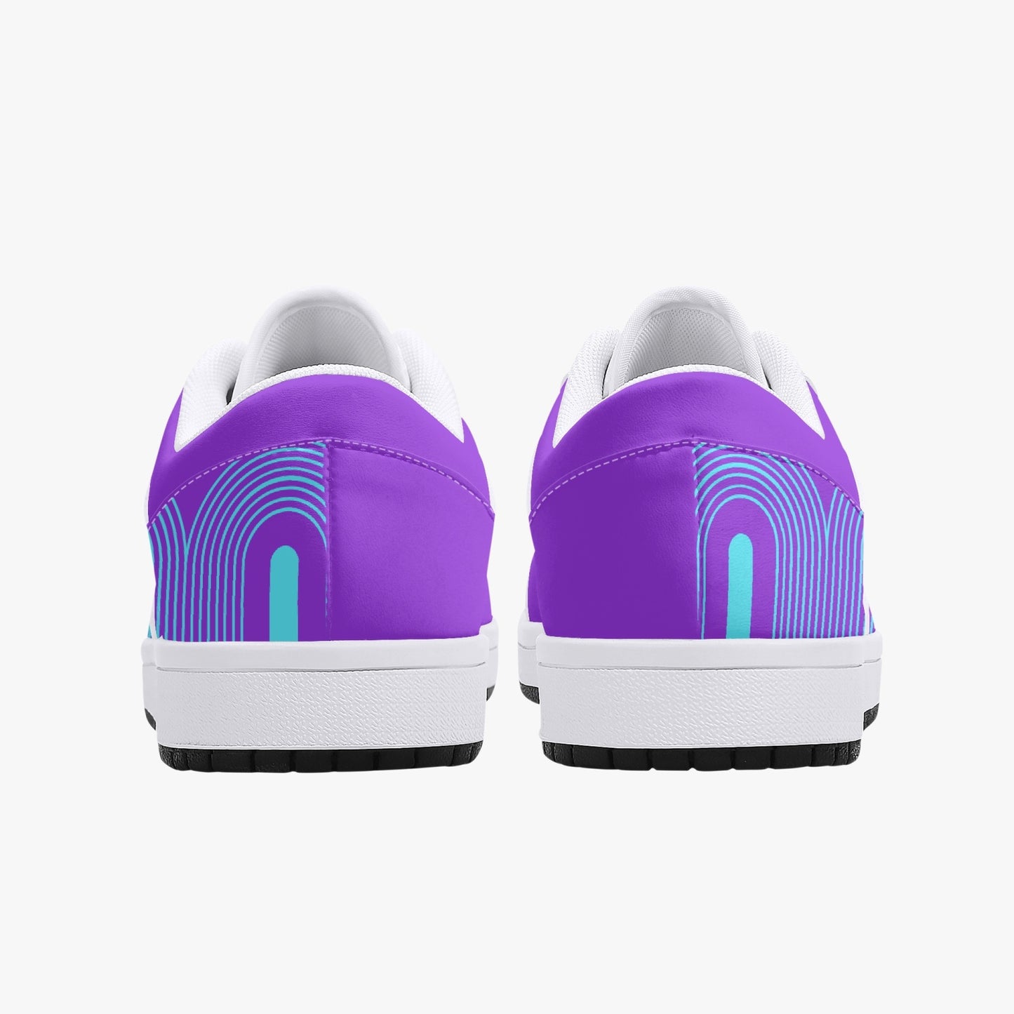 Polaris "Crate Diggers" Low Top Leather Sneakers- Grape/Turquoise