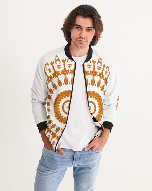 Polaris Abstract Mandela Men's Bomber Jacket- Golden Rod