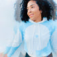 Women's Cropped Hoodie-Light Blue