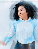 Load image into Gallery viewer, Women&#39;s Cropped Hoodie-Light Blue
