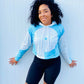 Women's Cropped Hoodie-Light Blue