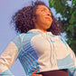 Women's Cropped Hoodie-Light Blue