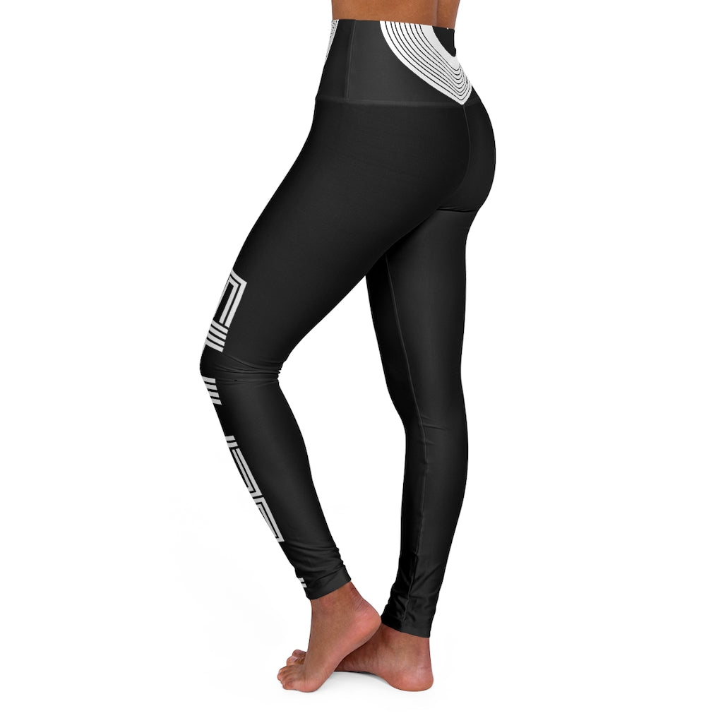 Polaris High Waisted Yoga Leggings- Black