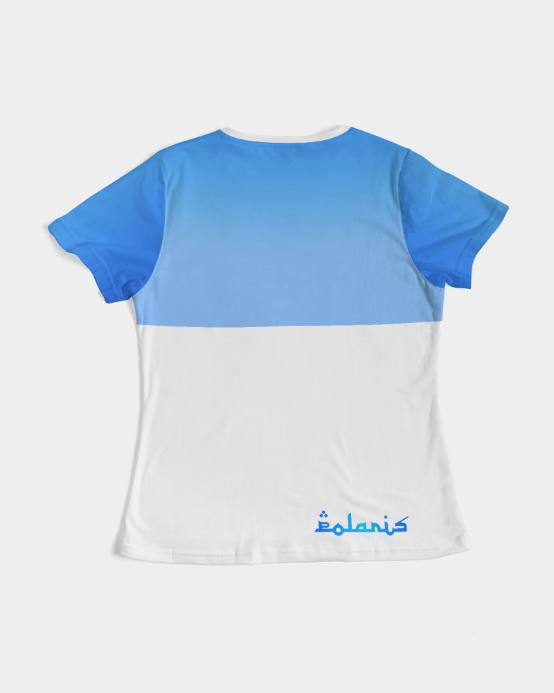 Polaris Colorblock Lux Women's Tee- Blue Gradient/Rainbow