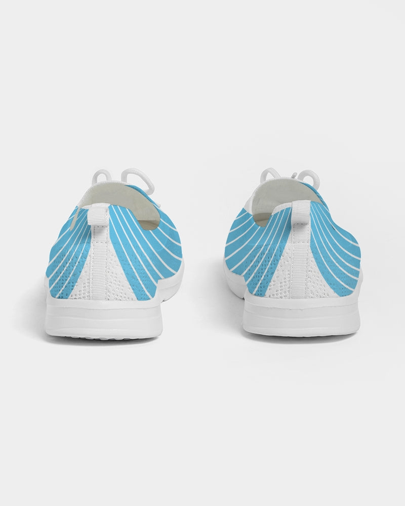 Women's Lace Up Flyknit Shoe- Light Blue