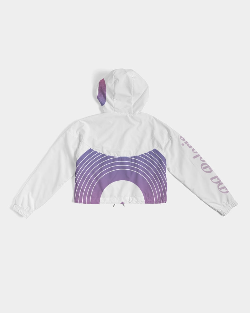 Women's Cropped Windbreaker-Purple Gradient