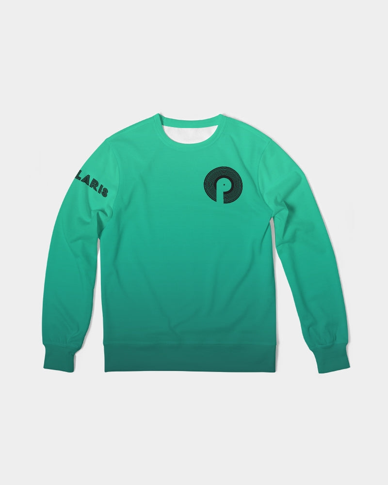 Men's Classic French Terry Crewneck Pullover-Green Gradient