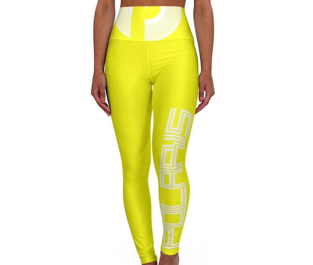 Polaris High Waisted Yoga Leggings- Lemonade