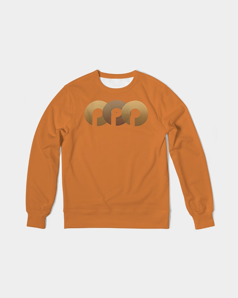 3P'S Men's Classic French Terry Crewneck Pullover-Orange Chocolate