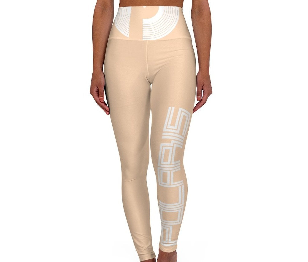 Polaris High Waisted Yoga Leggings- Peach Peace