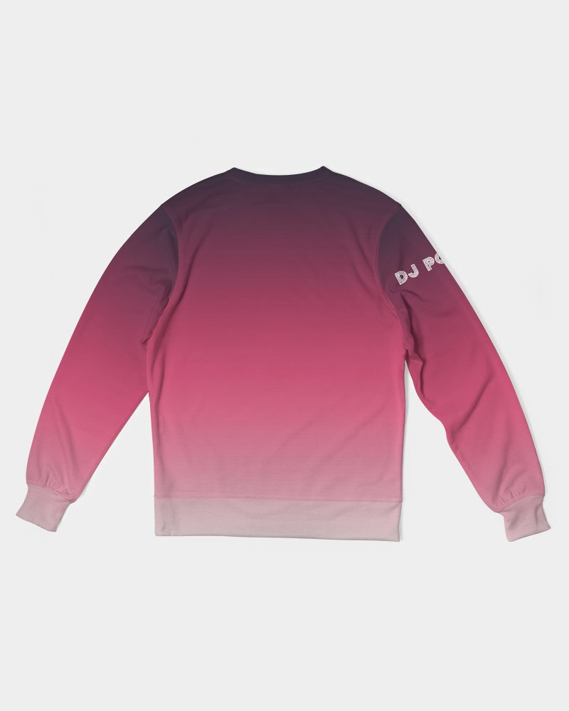 Men's Classic French Terry Crewneck Pullover-Red Gradient