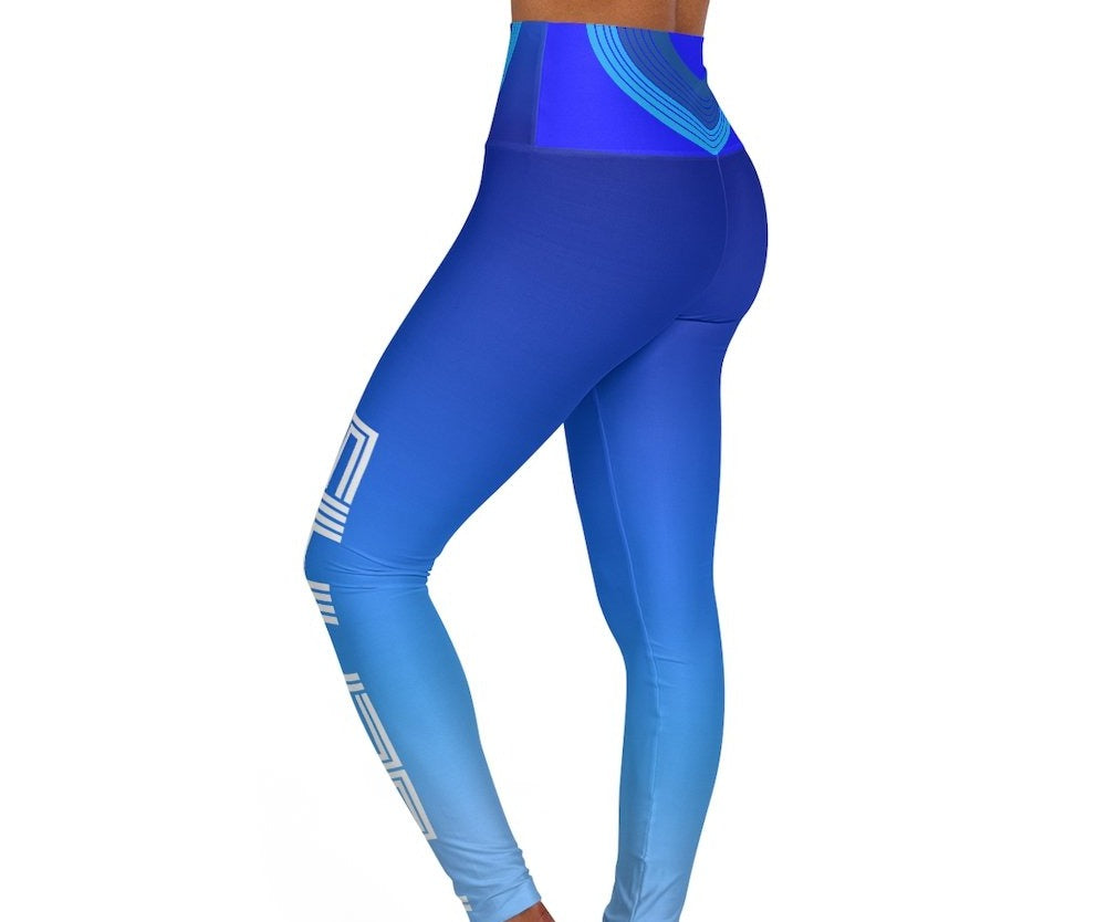 Polaris High Waisted Yoga Leggings-Star Blue