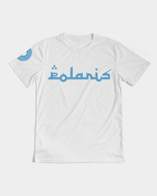 Polaris Lux Arabic Men's Tee- White/Carolina Blue