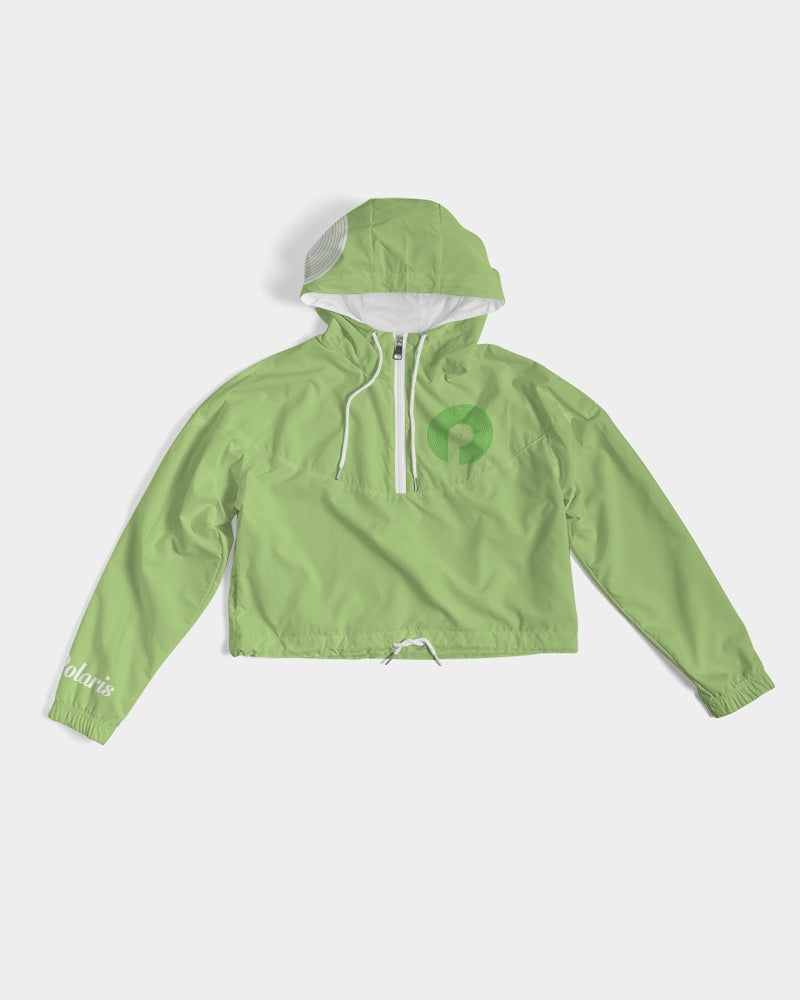 Light Pea Green Women's Cropped Windbreaker