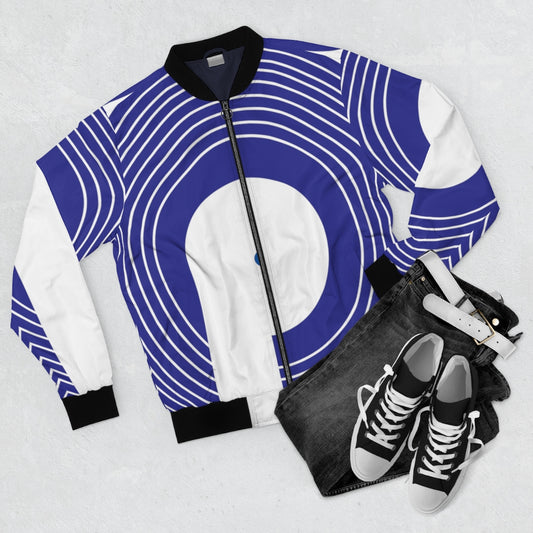 Polaris AOP Unisex Bomber Jacket- Dark Blue Logo
