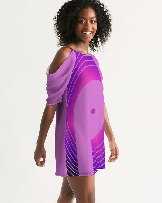 Polaris Women's Open Shoulder A-Line Dress- Orchid