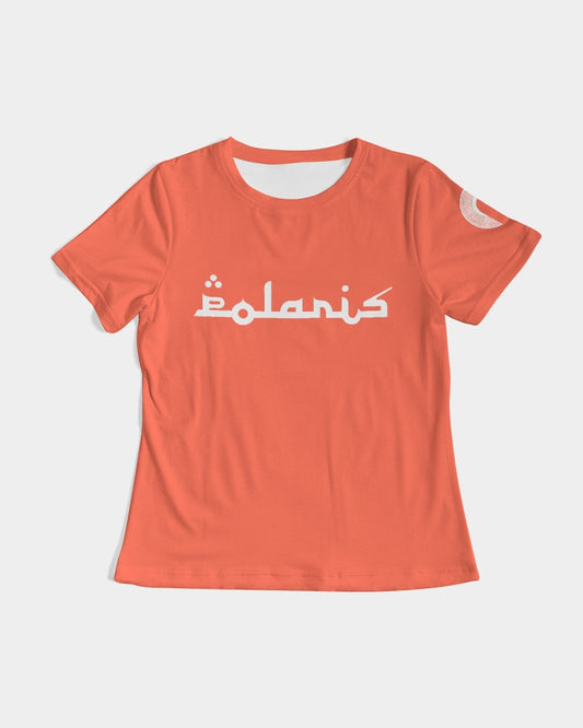 Polaris Lux Arabic Women's Tee- Tomato/White