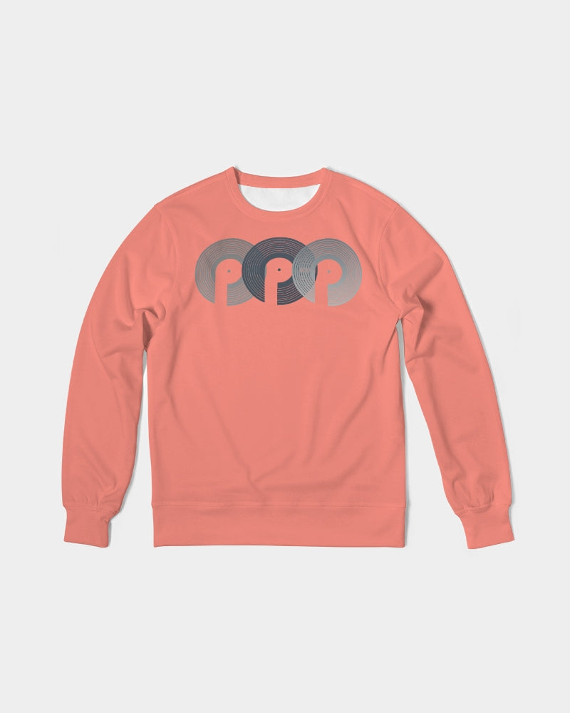 3P'S Men's Classic French Terry Crewneck Pullover-Raw Salmon