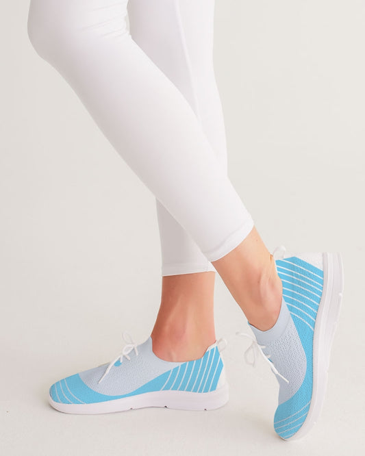 Women's Lace Up Flyknit Shoe-Cloud Blue