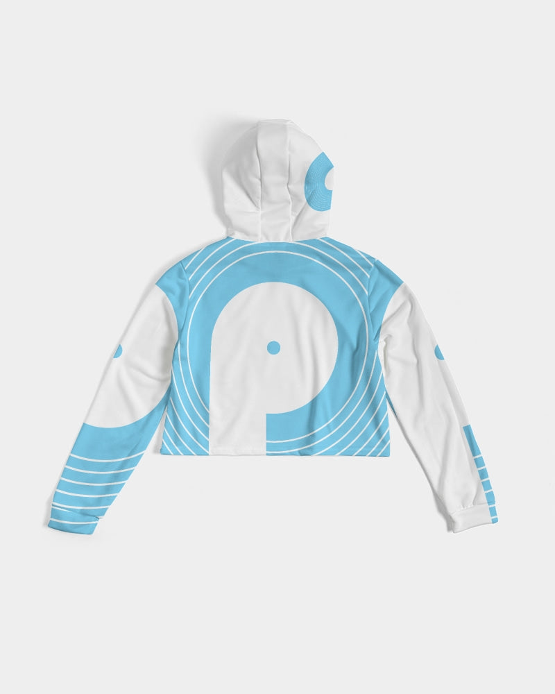 Women's Cropped Hoodie-Light Blue