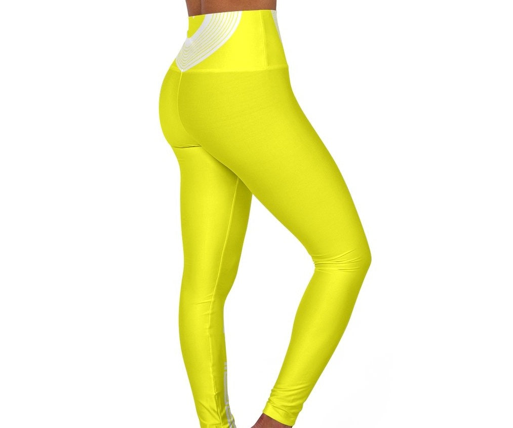 Polaris High Waisted Yoga Leggings- Lemonade