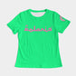 Polaris Lux Arabic Women's Tee-Spring Green/Pink