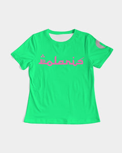 Polaris Lux Arabic Women's Tee-Spring Green/Pink