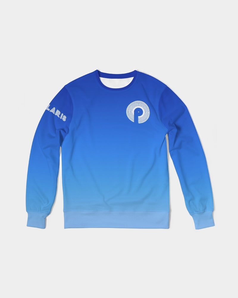 Men's Classic French Terry Crewneck Pullover-Blue Gradient
